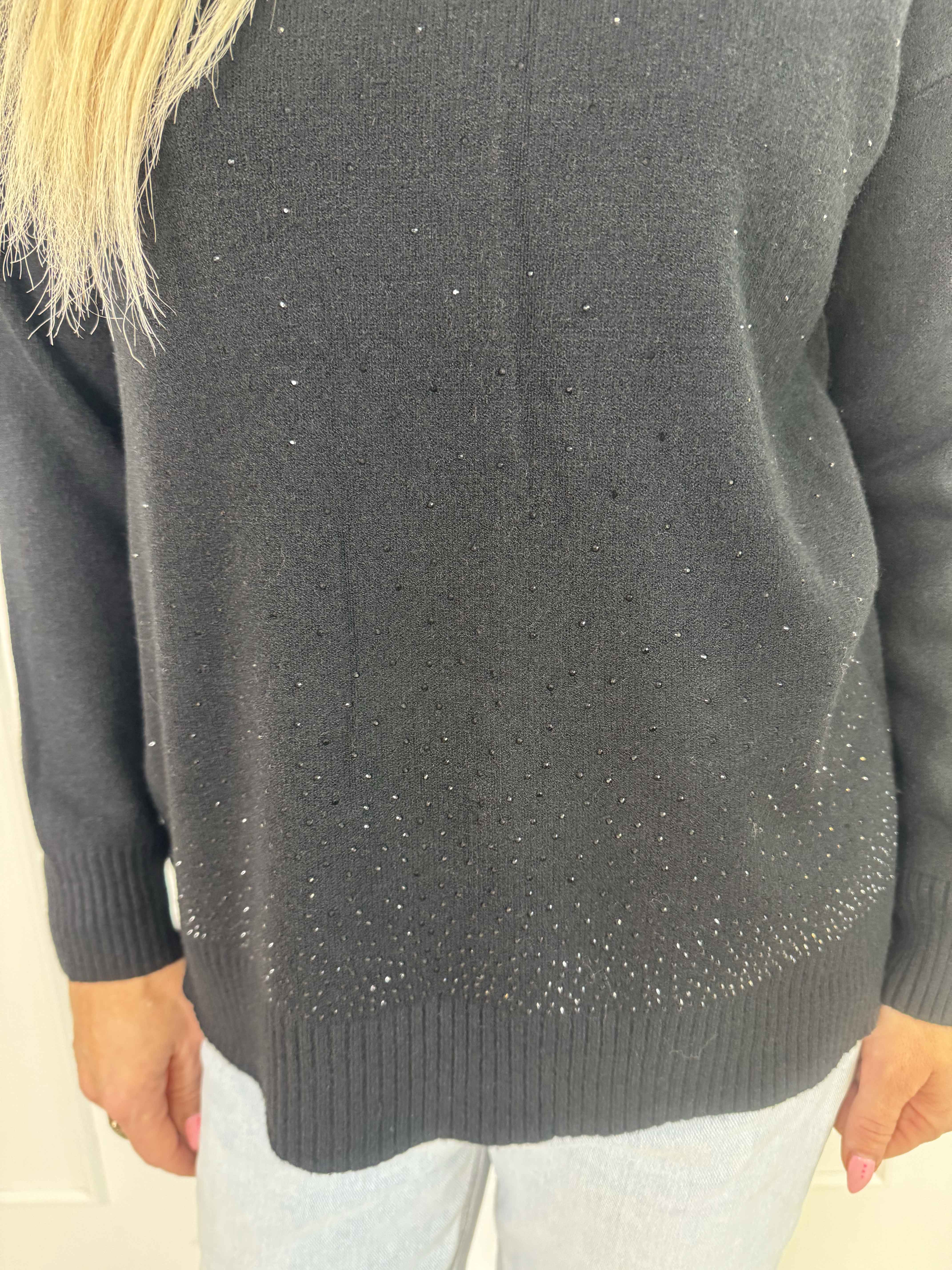 Cajsa - Mega blød strikbluse med fine similisten